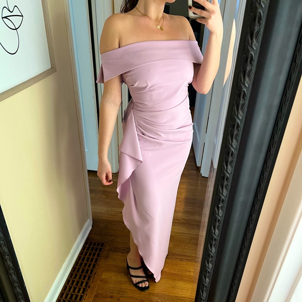 Vince Camuto Off The Shoulder Lilac Ruffle Dress